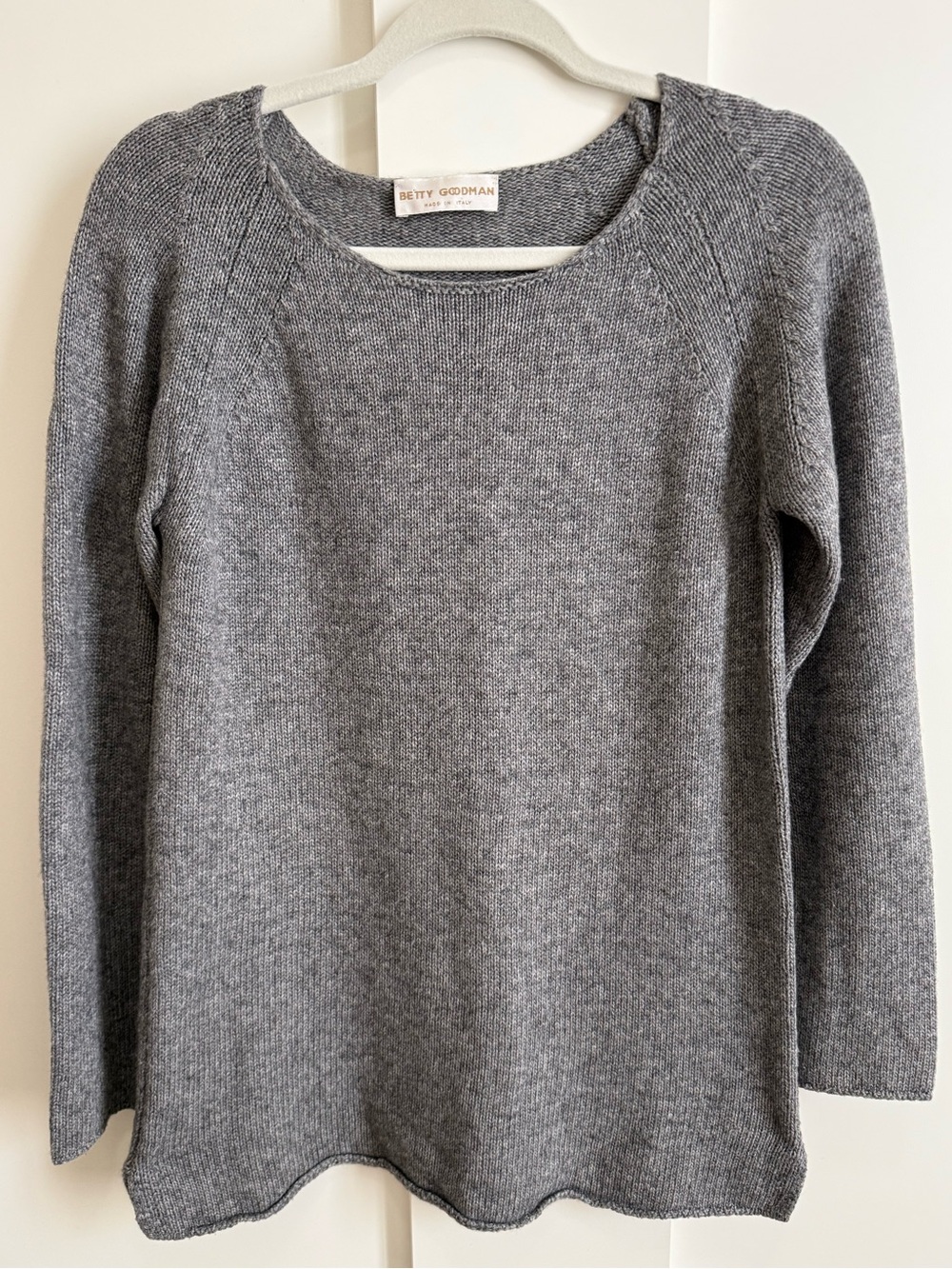Betty Goodman Italian Cashmere Wool Blend Sweater Euro Vintage Designer Gray S/M